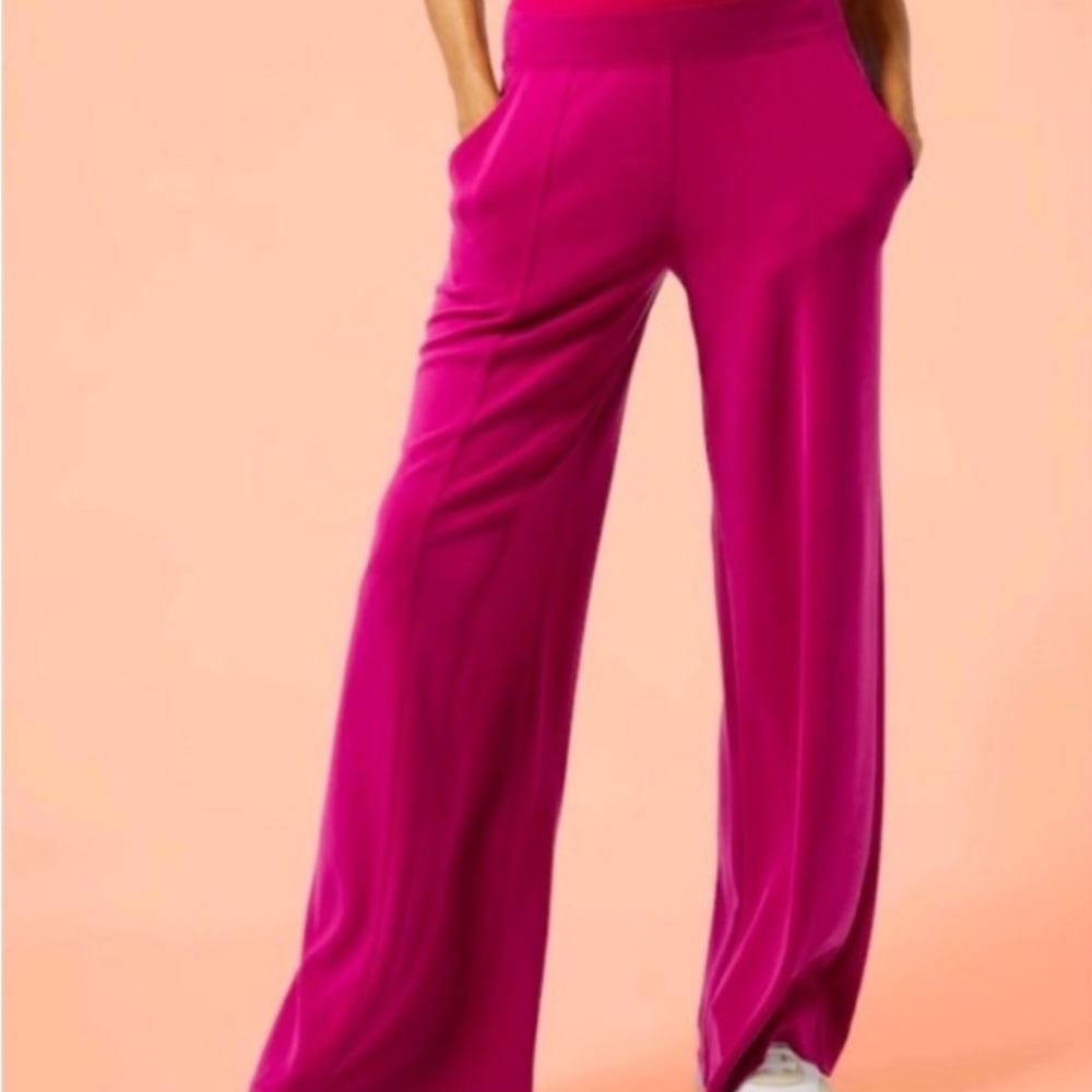 Athleta/ Alicia Keys Women's Pink Wide-Leg Velour SweatPants